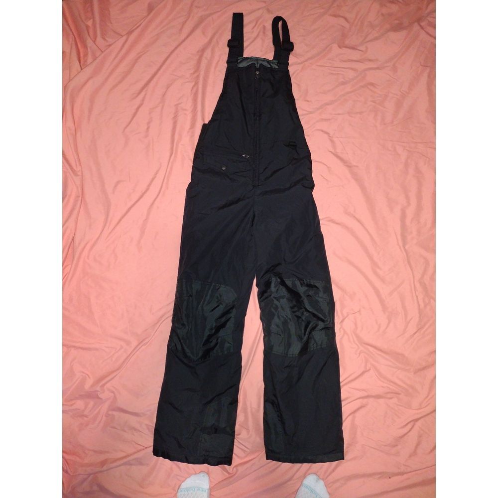 TSLA kids black snow overalls size large